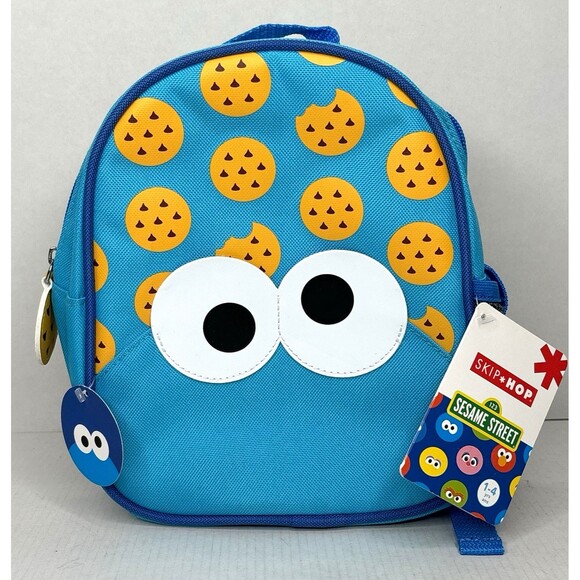 Skip Hop Other - Skip Hop Sesame Street Cookie Monster Mini Backpack Cookie Print Blue Yellow